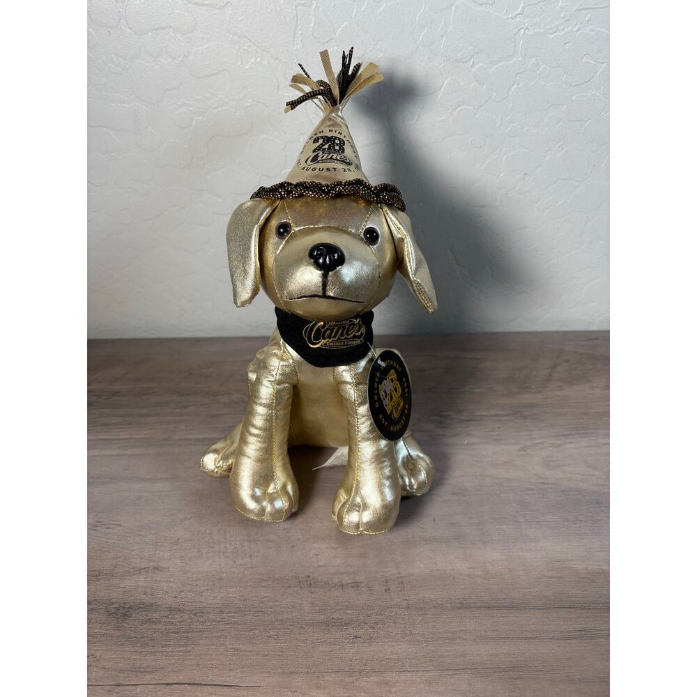 Raising Cain's Puppy Dog Golden Plush 28th Anniversary Birthday- NWT